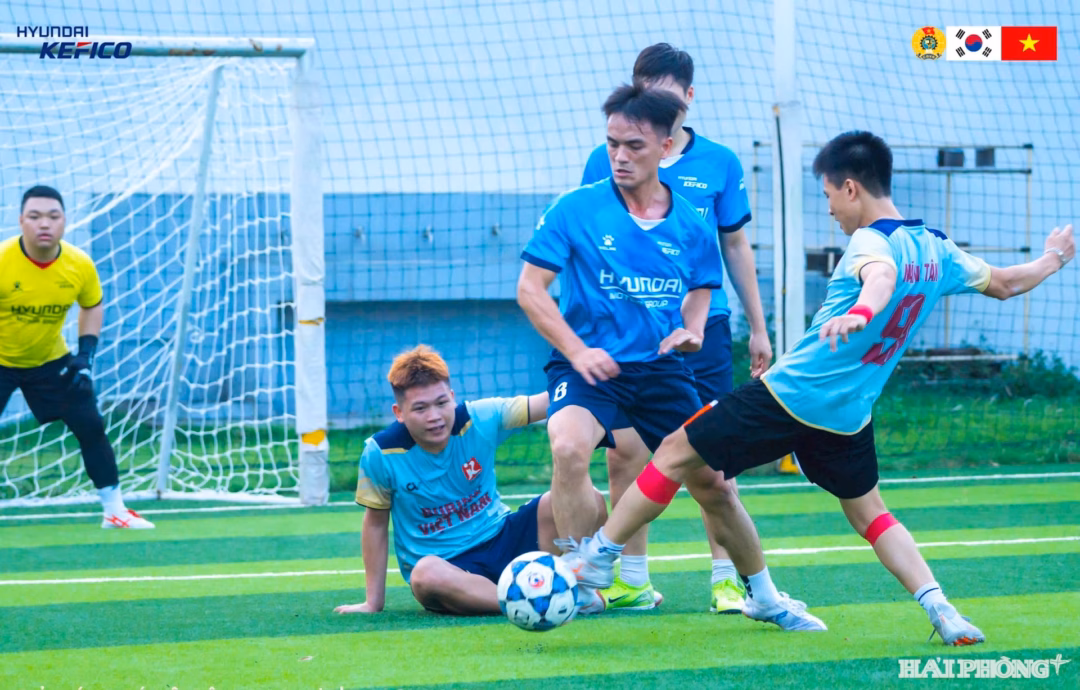 Nhiều doanh nghiệp tại Hải Phòng tạo điều kiện cho người lao động vui chơi Giải bóng đá nam được Công ty TNHH Hyundai Kefico Việt Nam tổ chức hằng năm (ảnh cơ sở cung cấp)