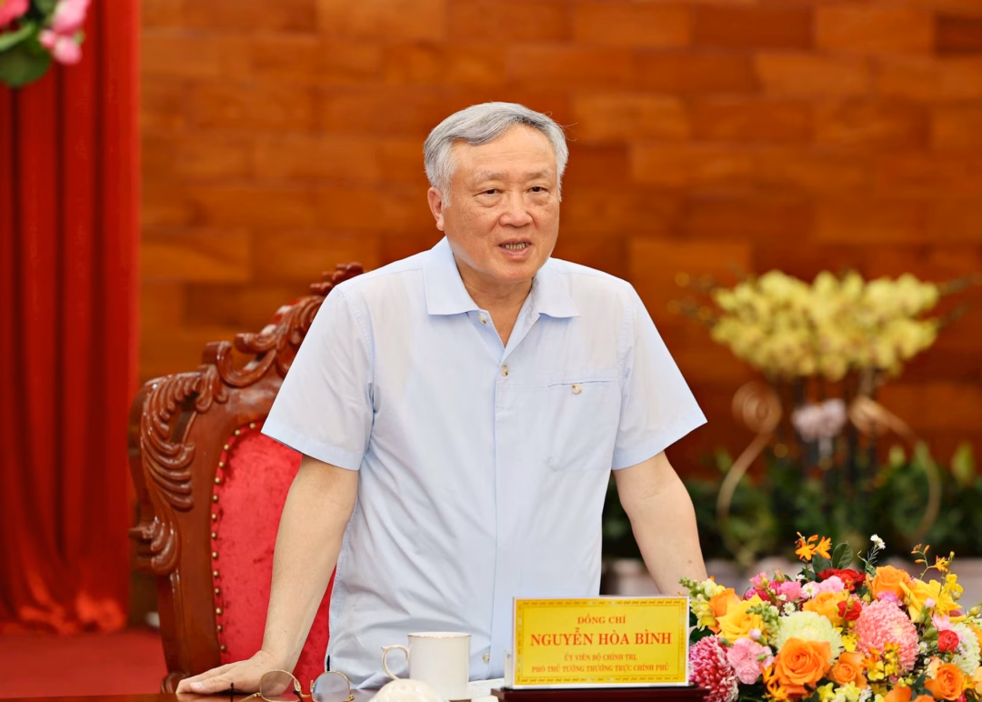 Phó Thủ Tướng Thường Vụ CBN, Công Tác Chuẩn Bị, Công đại hội. Phó Thủ tướng Thường trực Chính phủ Nguyễn Hòa Bình phát biểu chỉ đạo tại buổi làm việc