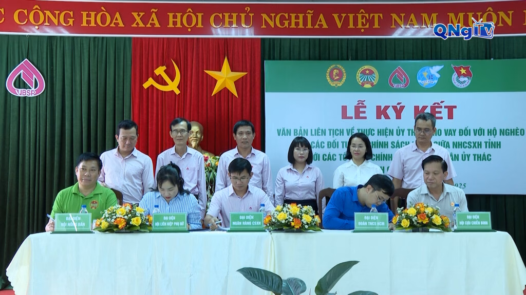 Quảng Ngãi: Ký kết văn bản liên tịch về ủy thác cho vay đối với hộ nghèo