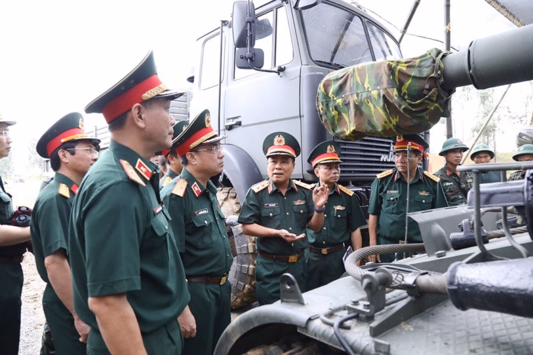 Trung tướng kiểm tra công tác kỹ thuật phục vụ diễu binh, diễu hành tại Trung tâm Huấn luyện Quân sự quốc gia