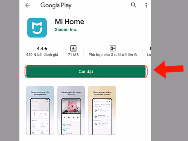 Giao diện truyền hình ảnh trực tiếp từ camera Xiaomi