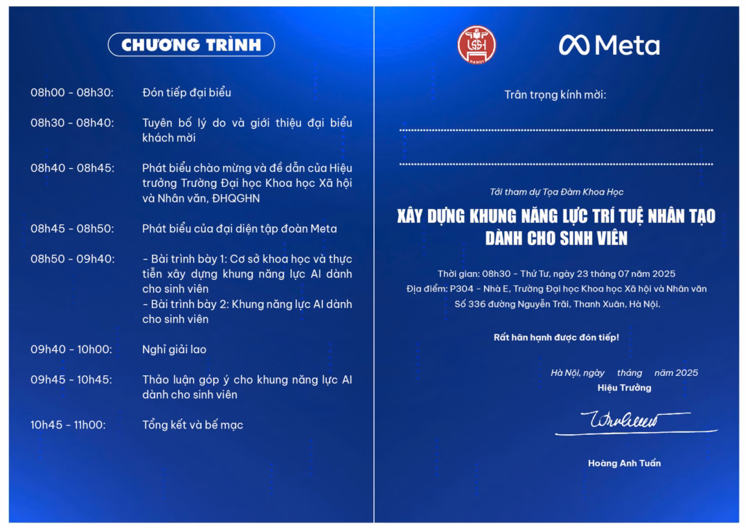 Hội nghị Khoa học: Khung năng lực Trí tuệ nhân tạo cho Sinh viên – Đổi mới giáo dục đại học