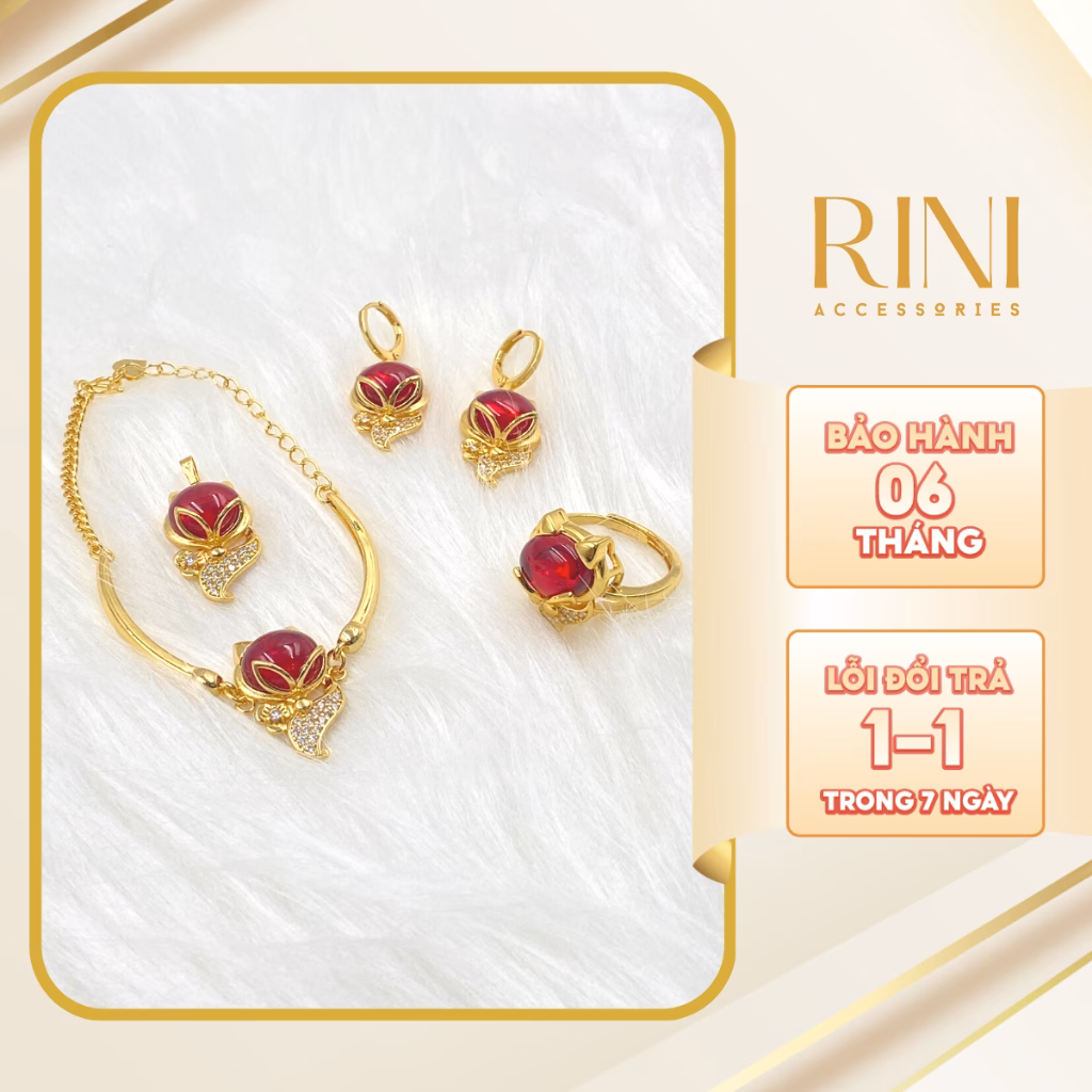 Làm thế nào để phân biệt vàng xi mạ 18K thật và giả khi mua bộ trang sức hồ ly 4 món?