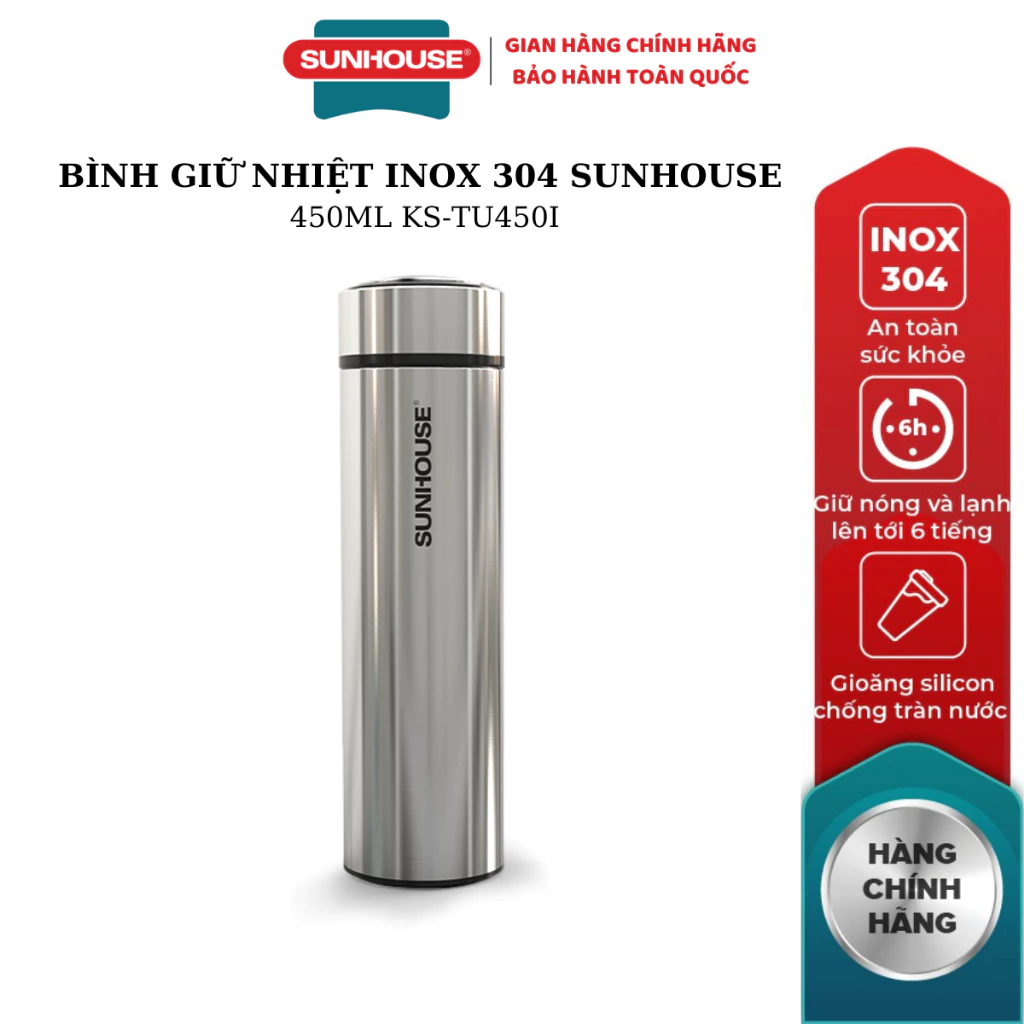 Lợi ích bất ngờ của bình giữ nhiệt inox 304 Sunhouse 450ml mà bạn không nên bỏ qua