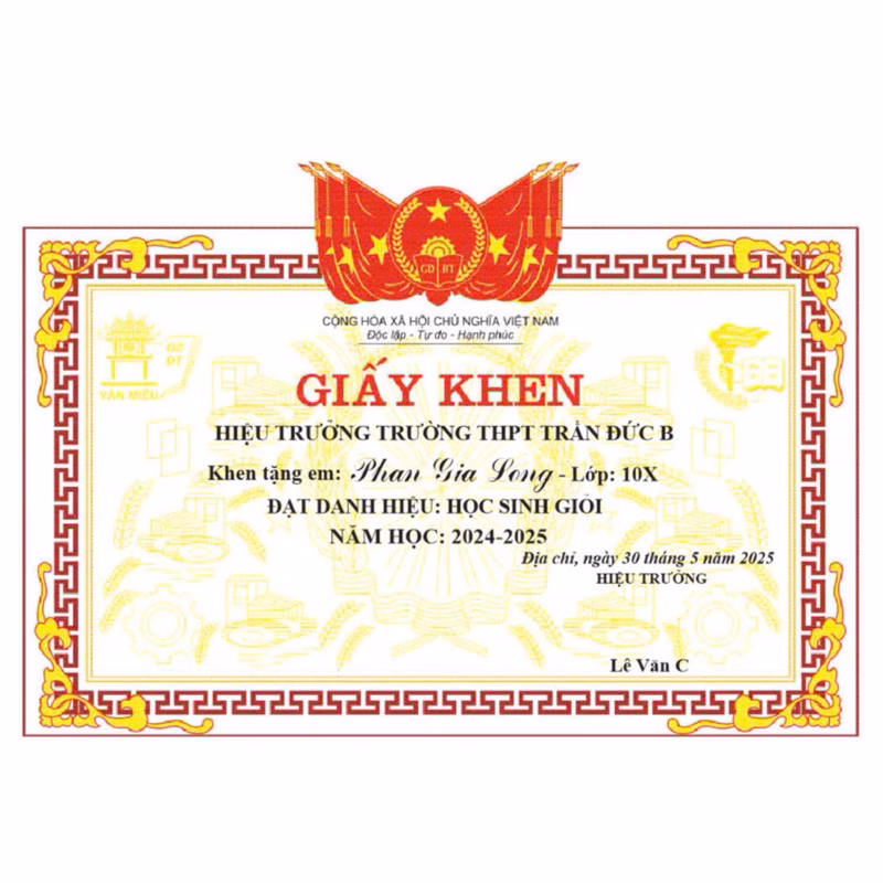 Làm sao để giấy khen học sinh không bị lỗi khi in ấn theo yêu cầu?