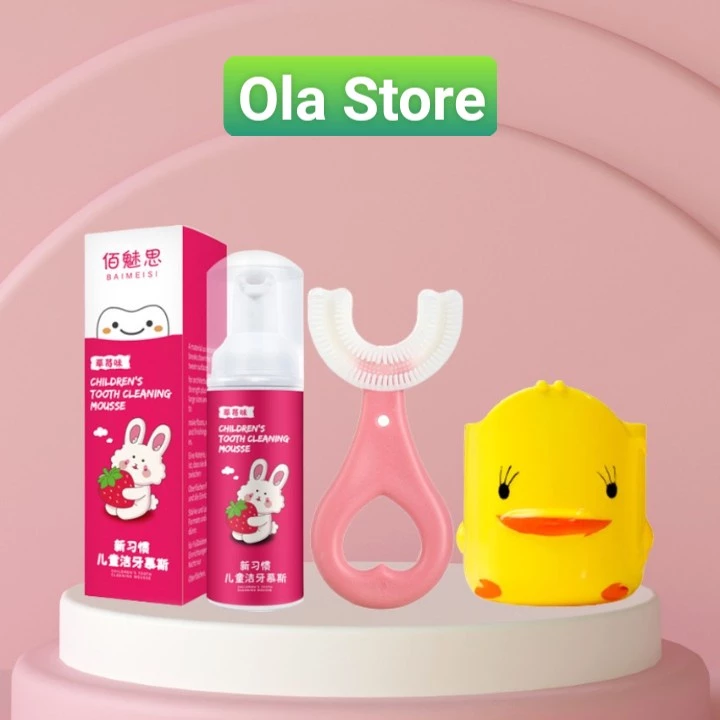 Làm sao để giúp bé yêu không sợ đánh răng mỗi sáng và tối với combo bàn chải chữ U và kem đánh răng nuốt được?