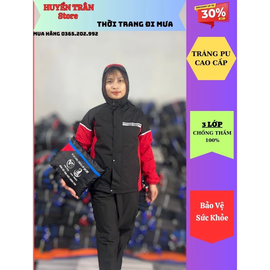 Áo mưa 3 lớp nam – bí quyết để chuyến đi phượt không bị “ngấm” nước