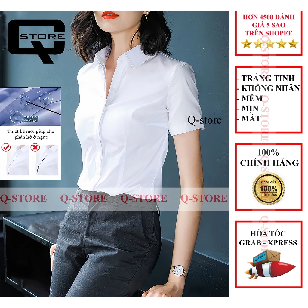 Mặc đẹp công sở với áo sơ mi trắng ngắn tay, làm sao để tránh lỗi thời trang?