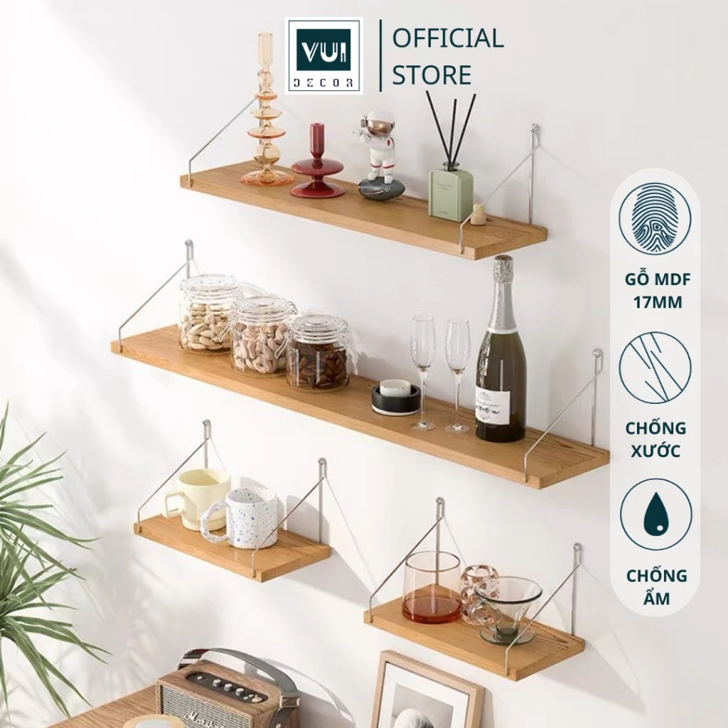 Làm thế nào để treo kệ gỗ lên tường mà không cần khoan vẫn siêu chắc?