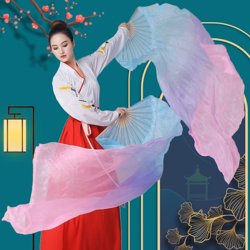 Làm thế nào để chọn quạt lụa dài màu gradient phù hợp cho biểu diễn múa cổ điển?