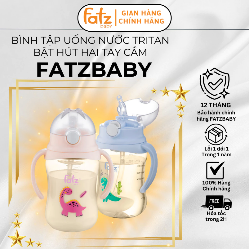 Mẹo giúp con uống nước không bị đổ, mẹ đã thử bình tập uống nước FATZ BABY Tritan FB0250NH chưa?