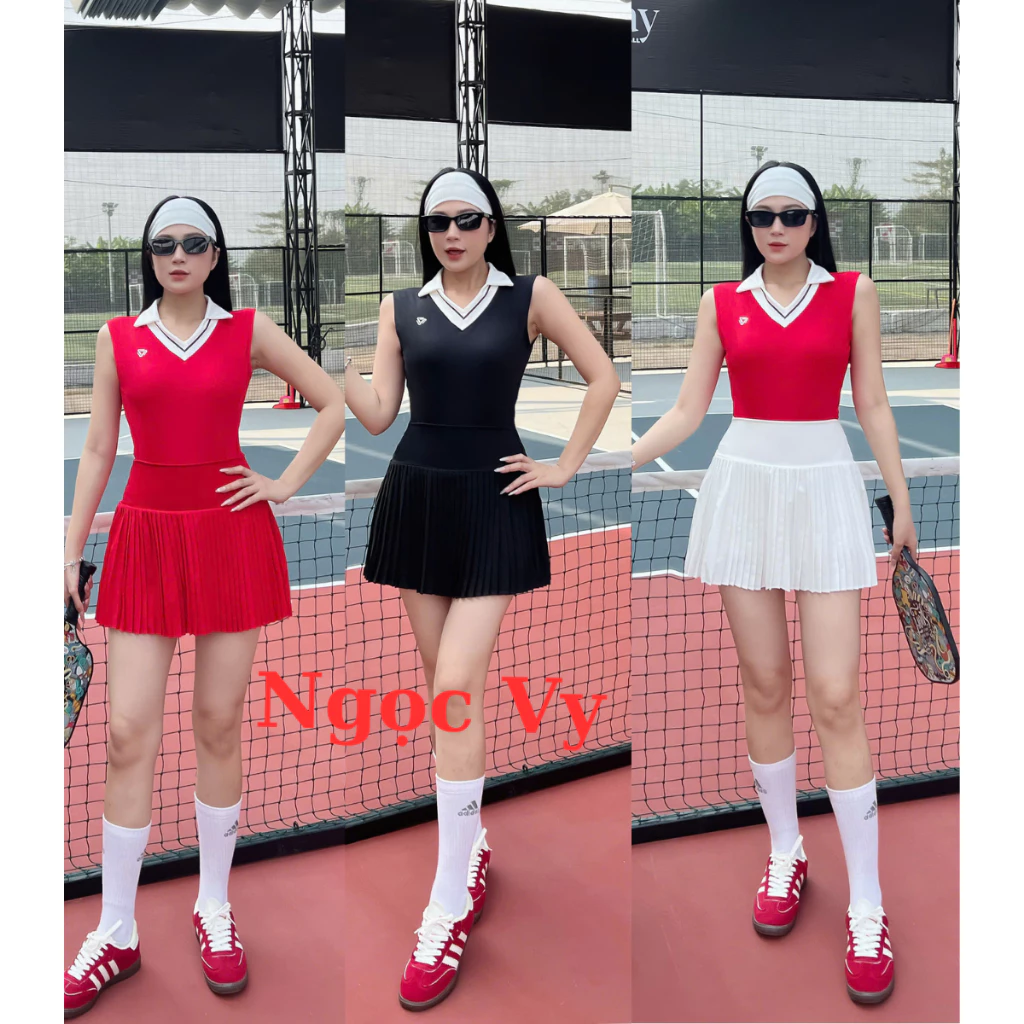 Mặc đồ thể thao đi bơi có nên chọn set váy xếp ly áo phối hay không?