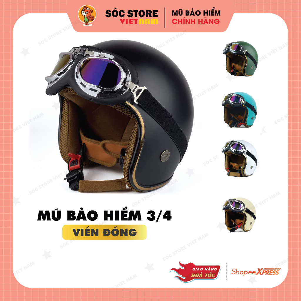 Mũ bảo hiểm 3 phần 4 viền đồng có thực sự an toàn khi đi xe máy trong thành phố đông đúc?