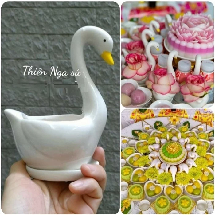 Làm thế nào để chọn Thiên Nga sứ đựng hoa trang trí mâm cúng thôi nôi, đầy tháng phù hợp mà không lãng phí tiền?