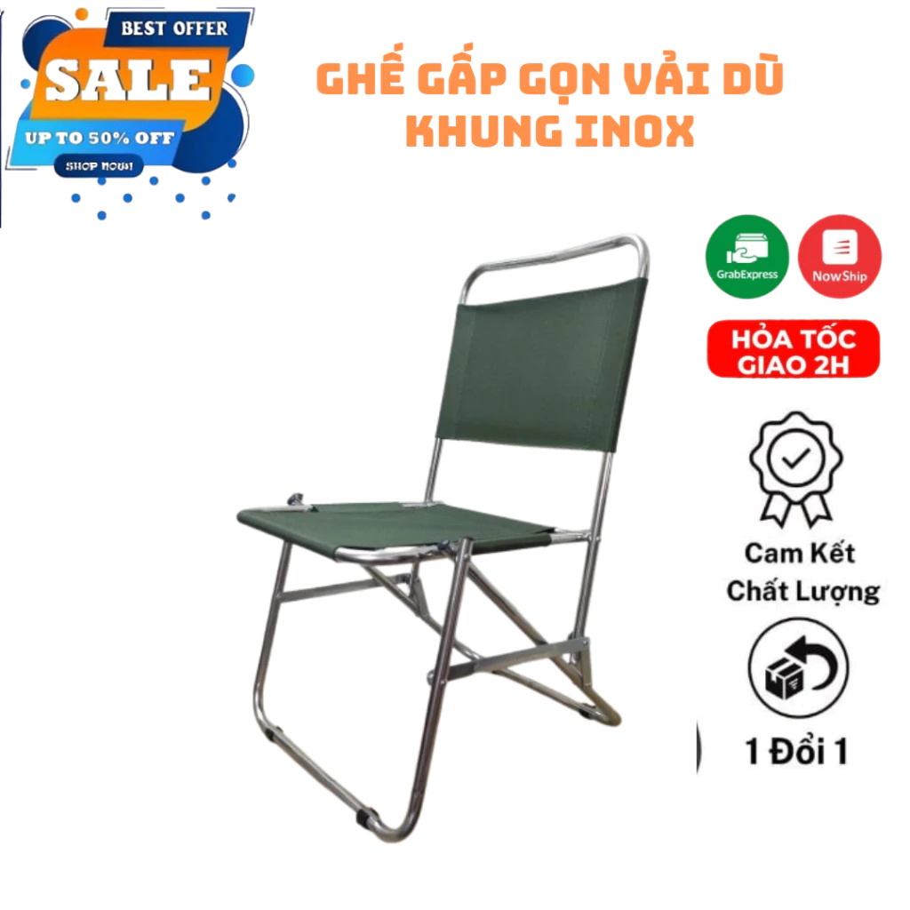 Ghế gấp gọn inox vải dù – Lựa chọn tiết kiệm không gian cho quán cafe ngoài trời