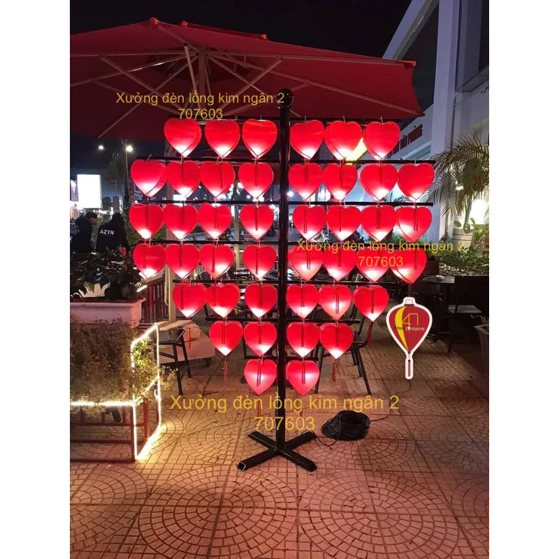 Đèn Lồng Hình Trái Tim Lớn Nhỏ – Làm Sao Chọn Size Phù Hợp Cho Quán Cafe Hay Phòng Khách?
