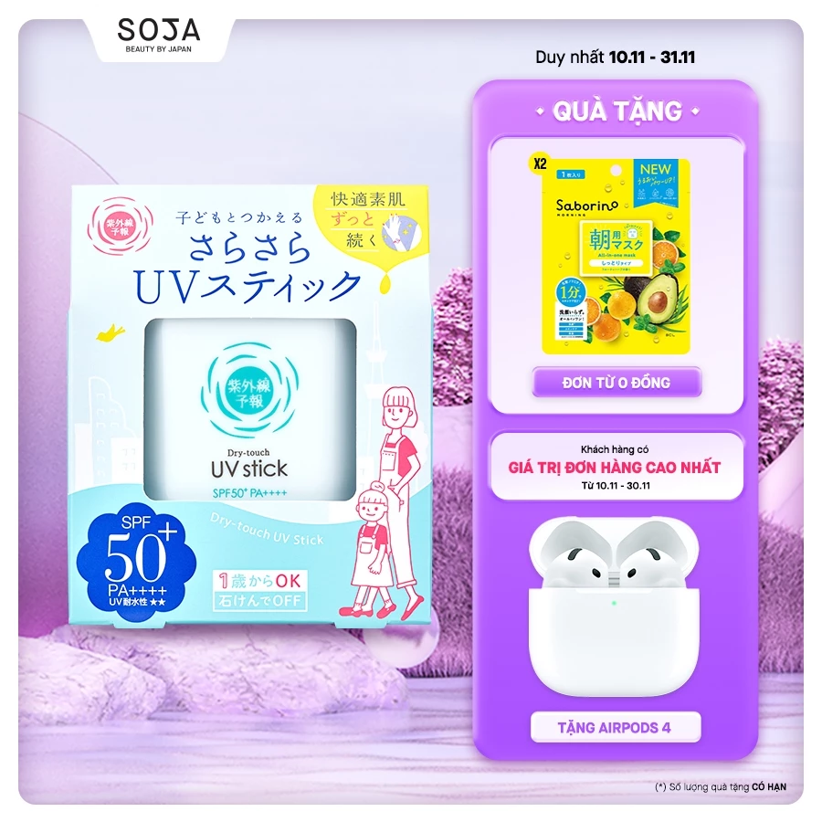 Làm thế nào để chống nắng hiệu quả mà không nhờn bóng với thỏi lăn chống nắng Shigaisen Yohou Dry-Touch UV Stick 15g?