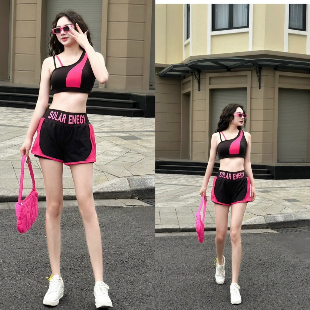 Mặc bộ thể thao nữ đi biển có ổn không? Lỗi sai thường gặp khi chọn đồ tập cho nàng