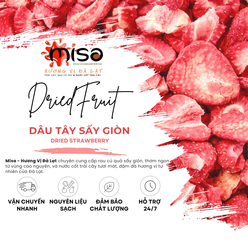 Mẹo chọn dâu tây sấy giòn nguyên chất tránh bị ‘lừa tình’ bởi màu sắc bắt mắt