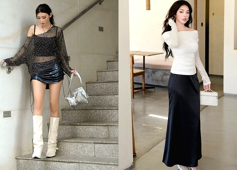 Áo lưới + chân váy: Bí quyết “phá cách” nhẹ nhàng cho ngày xuống phố