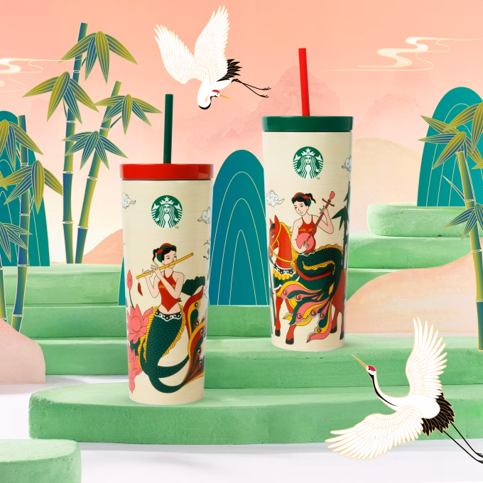 Bộ sưu tập cốc của Starbucks Vietnam lấy cảm hứng từ tranh Đ&ocirc;ng Hồ