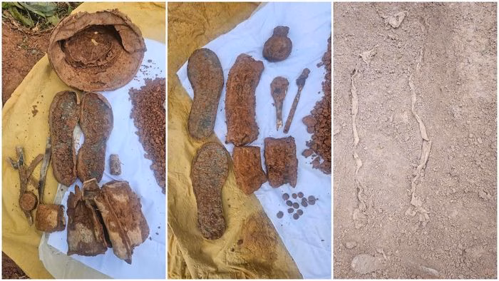 Di vật ph&aacute;t hiện c&ugrave;ng hai h&agrave;i cốt