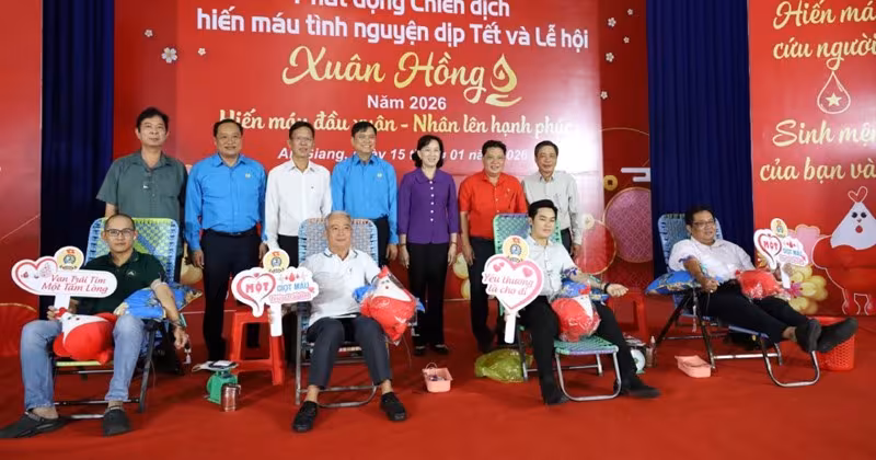Hiến máu tình nguyện An Giang 2026: Đầu xuân, nhân lên hạnh phúc