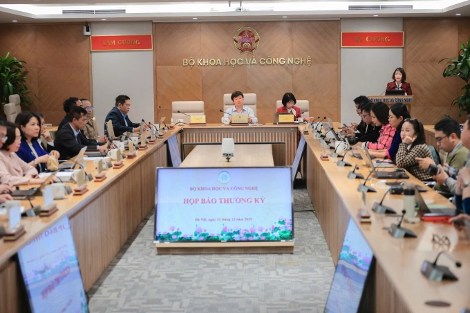 Họp b&aacute;o thường kỳ th&aacute;ng 12/2025 của Bộ Khoa học v&agrave; C&ocirc;ng nghệ