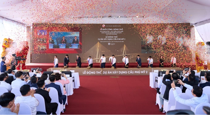 Lễ động thổ dự &aacute;n cầu Ph&uacute; Mỹ 2. Ảnh: Masterise Group