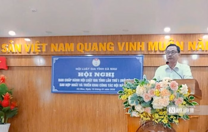 Luật gia Nguyễn Thanh Reo tại hội nghị