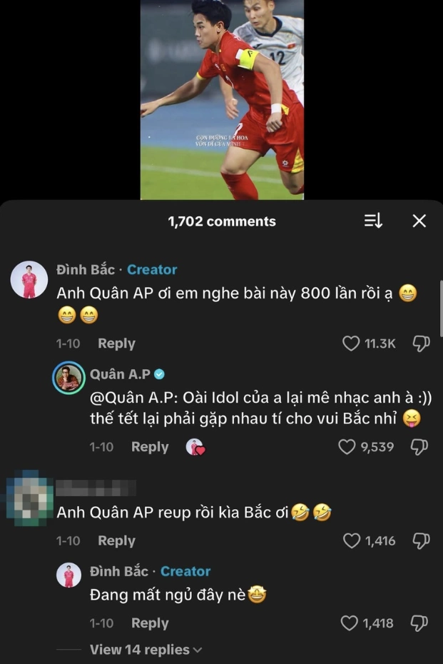 M&agrave;n b&igrave;nh luận giữa Qu&acirc;n A.P v&agrave; Nguyễn Đ&igrave;nh Bắc tr&ecirc;n TikTok