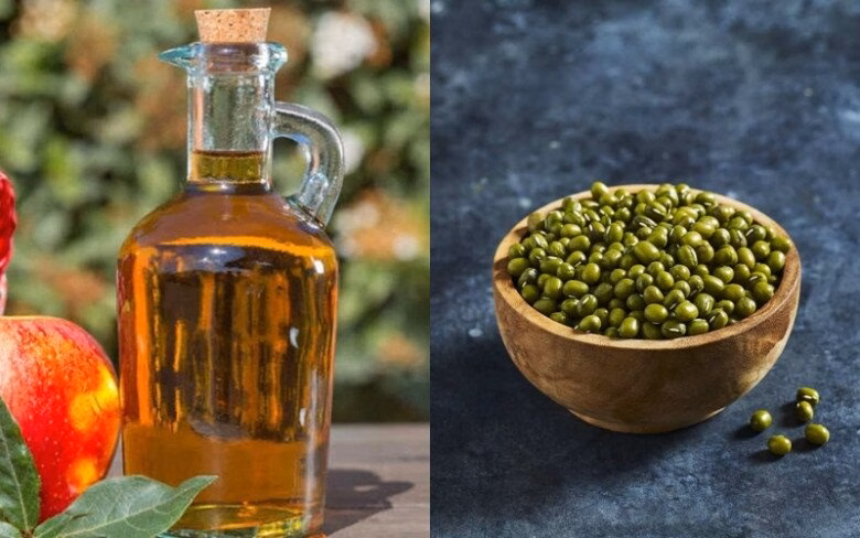 Mặt nạ giấm t&aacute;o, c&agrave; chua v&agrave; bột đậu xanh