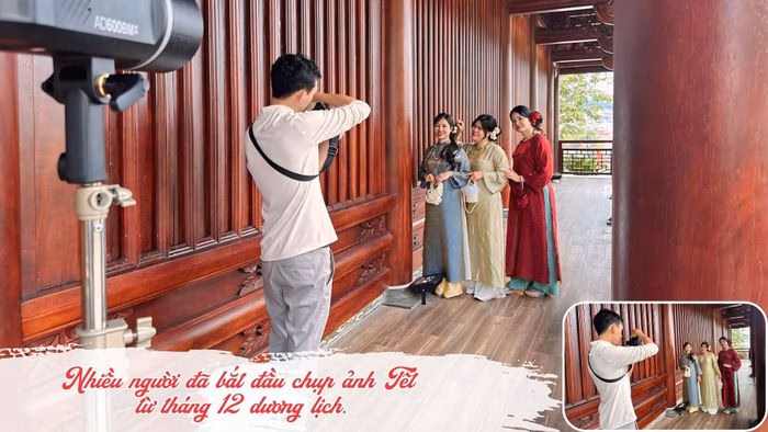 Phạm Thu Quỳnh v&agrave; bạn b&egrave; chuẩn bị chụp ảnh Tết sớm