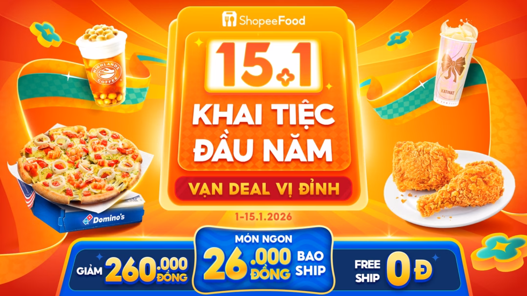 Sự kiện ShopeeFood 15/1 &ndash; Khai Tiệc Đầu Năm