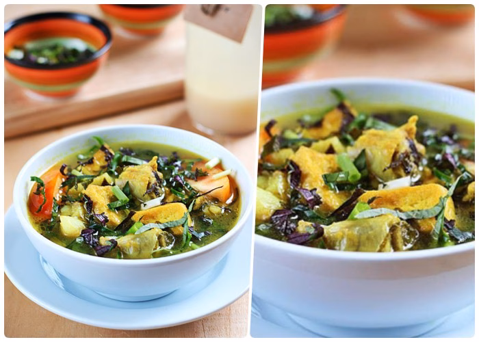 Sườn om chuối đậu phụ