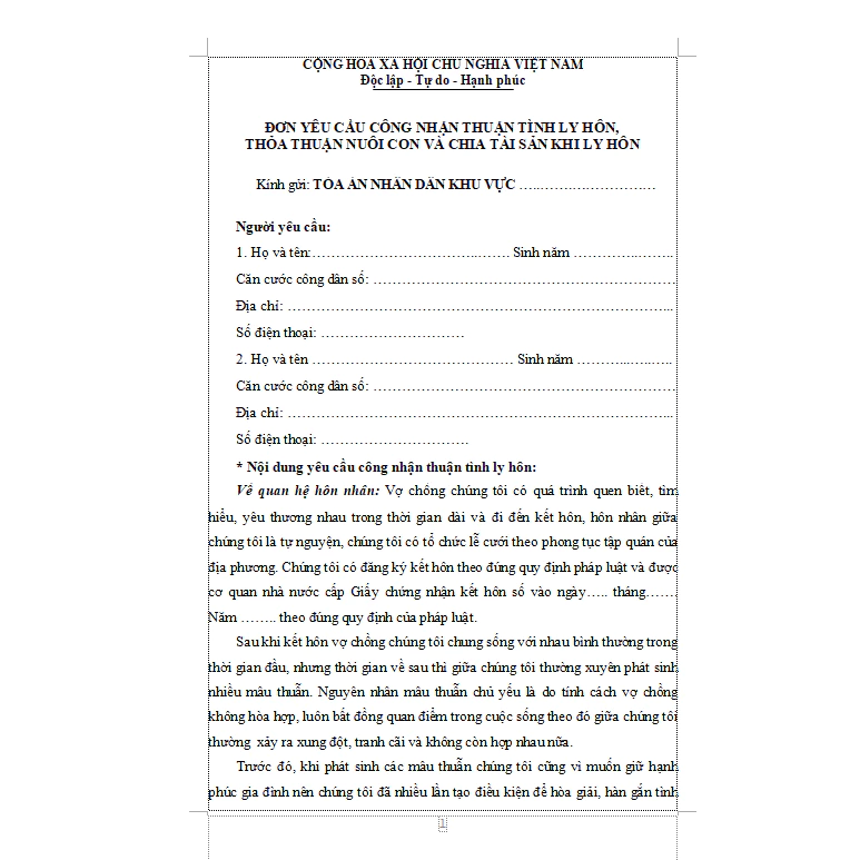 Làm hồ sơ ly hôn thuận tình tự tay có hợp lệ không và những điều cần lưu ý
