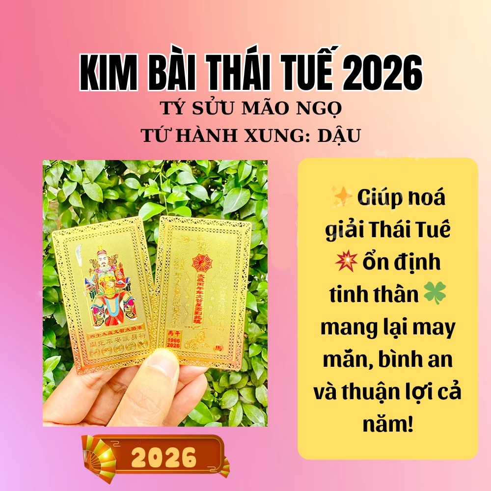 Làm thế nào thẻ Kim Bài Thái Tuế giúp thay đổi vận mệnh cho 5 tuổi đại kỵ năm 2026?