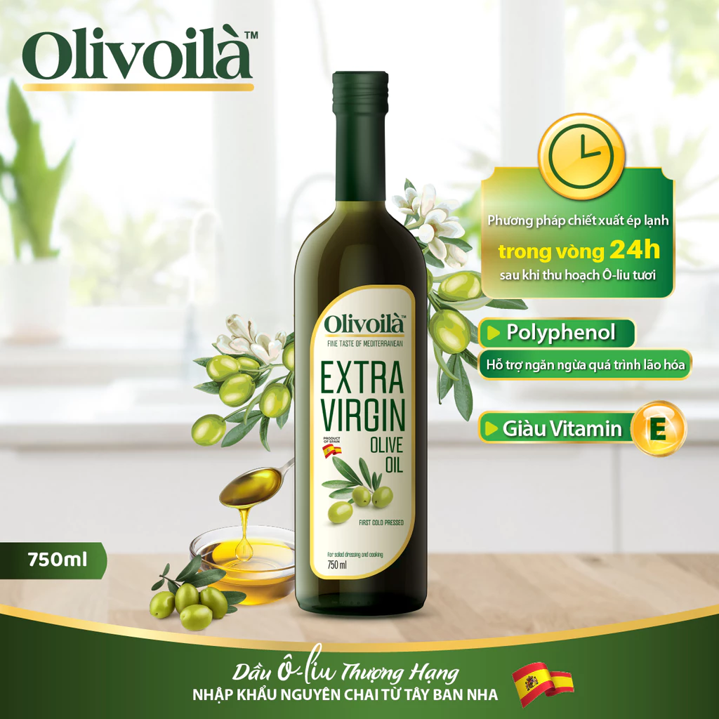 Dầu Ôliu Extra Virgin – Mẹo Sử Dụng Để Không Lãng Phí Và Tăng Hương Vị Cho Món Ăn