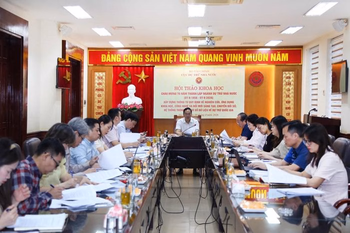 Quang cảnh hội thảo khoa học về x&acirc;y dựng cơ sở dữ liệu dự trữ quốc gia