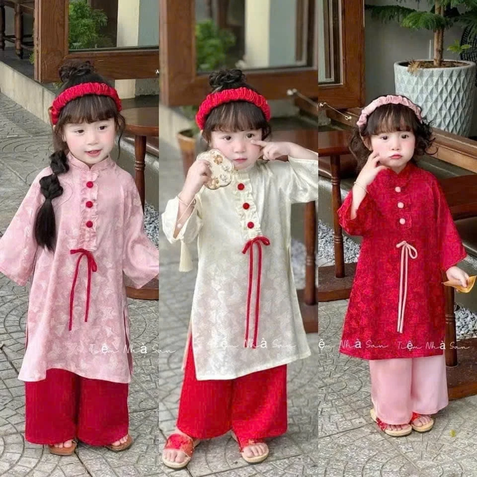 Áo dài lụa quảng châu cho bé gái trong dịp Tết: Khi vải bóng bẩy dễ bám bụi và cách duy trì độ mới suốt mùa lễ