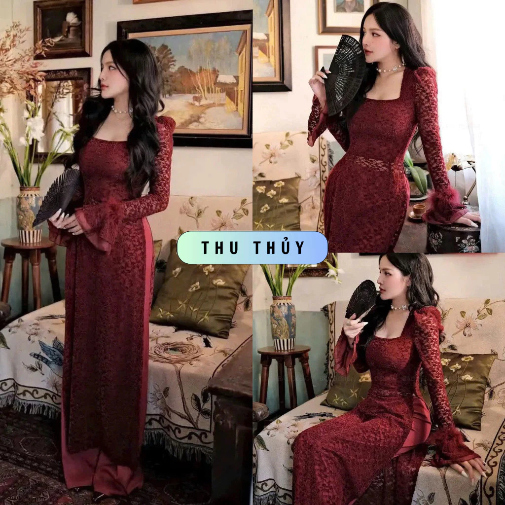 Khi tay áo dài ren quá dài, cách ngồi lại trở thành bí quyết để tận hưởng trọn vẹn buổi tiệc.