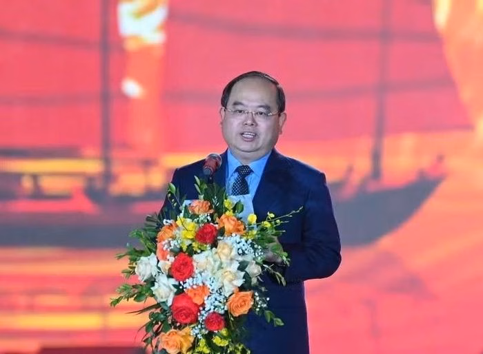 Ông Quản Minh Cường phát biểu tại lễ khai mạc Liên hoan Phát thanh toàn quốc XVII