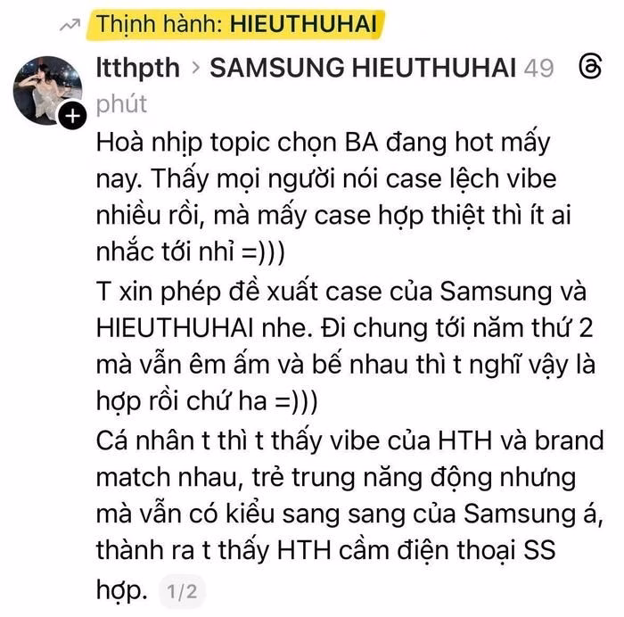 HIEUTHUHAI đại diện cho tinh thần hiện đại của Galaxy A series