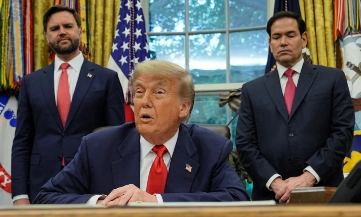 Tổng thống Mỹ Donald Trump Tổng thống Mỹ Donald Trump phát biểu tại Phòng Bầu dục ngày 27/6