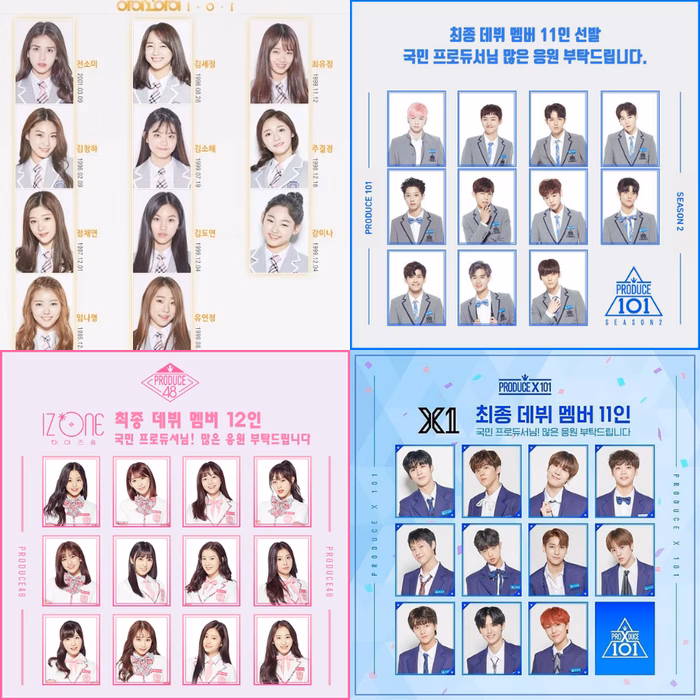 4 nhóm nhạc bước ra từ series Produce 4 nhóm nhạc bước ra từ series Produce
