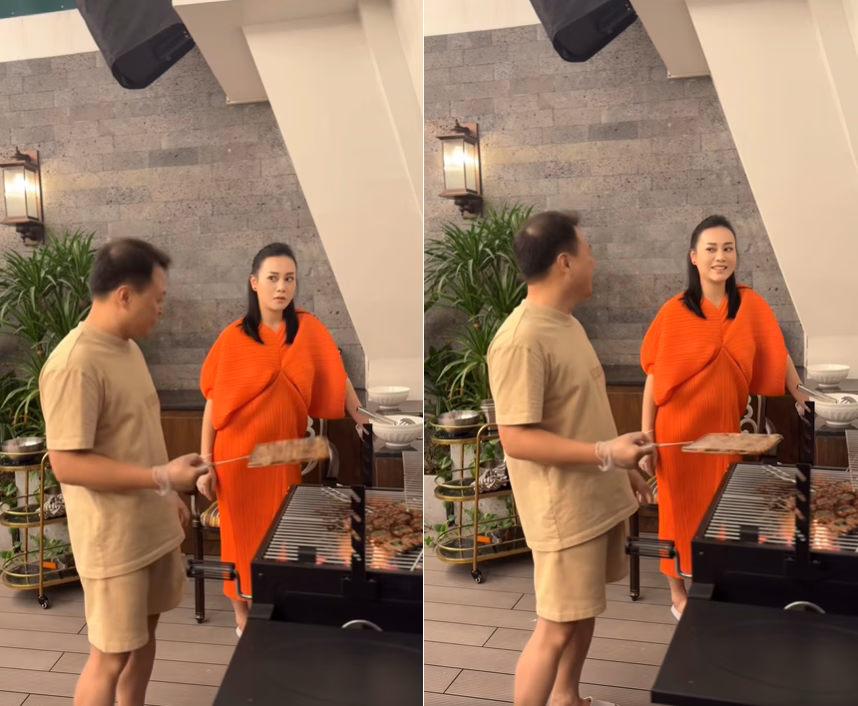 Shark Bình và Phương Oanh Shark Bình phụ vợ nấu nướng