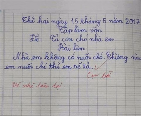 Bài văn tả chú chó khiến nhiều người phì cười.