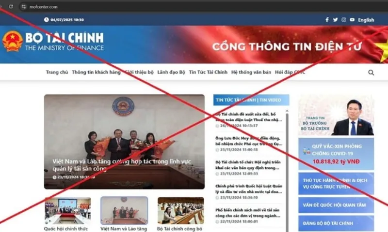 Bộ Tài chính cảnh báo giả mạo website lừa đảo Bộ Tài chính cảnh báo giả mạo website lừa đảo