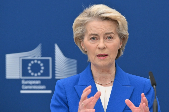 Châu Âu lên kế hoạch 4 bước đối phó với áp lực thuế quan từ Mỹ Chủ tịch EC Ursula von der Leyen tại Brussels ngày 3/4. Ảnh: AFP