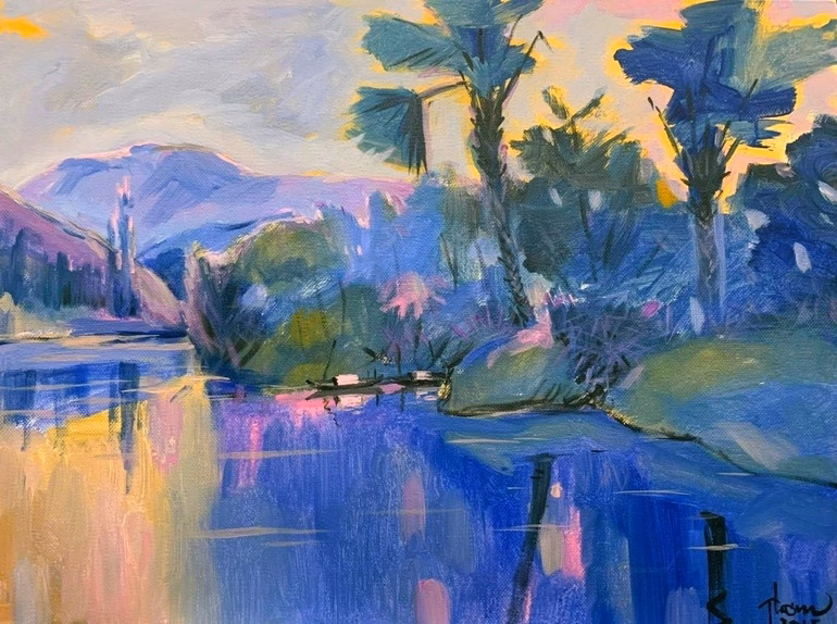 “Trung du tím”, kích thước 60cm x 80cm.